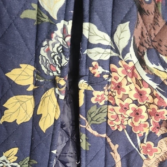 Floral Navy Pea Coat - Picture 4 of 7